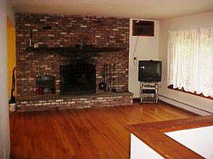 Large Living Room with brick fireplace