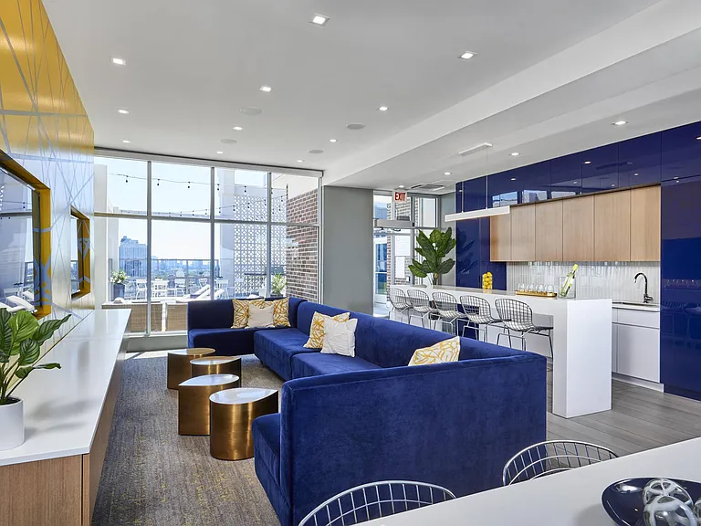Wifi enabled rooftop resident lounge and coworking space