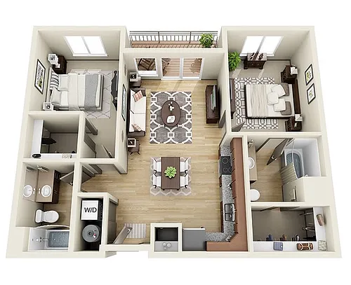 Floor plan 2 Bedroom A