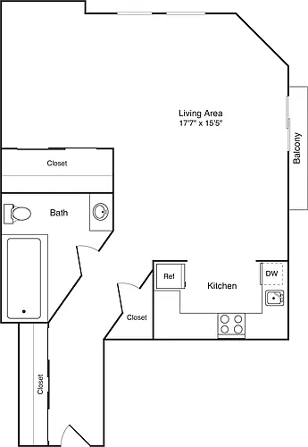 Floor plan Studio A22