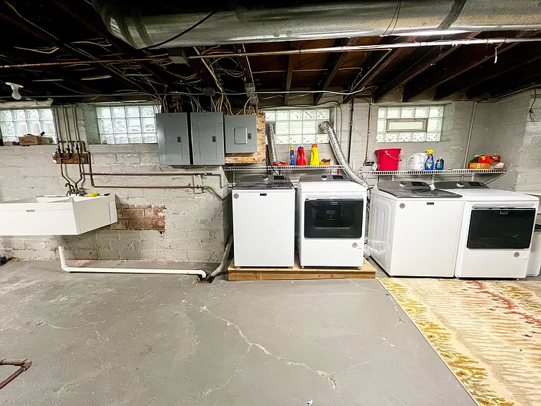 private, new Maytag washer and dryer in the basement with access to laundry tub sink