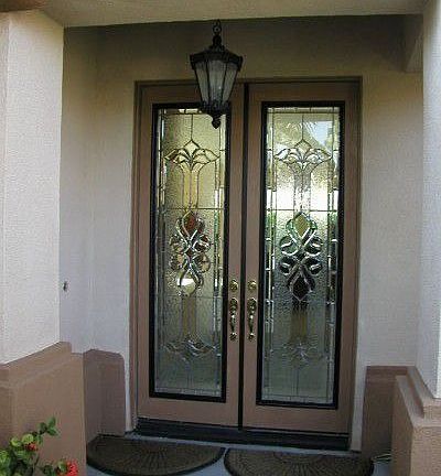front leaded glass doors