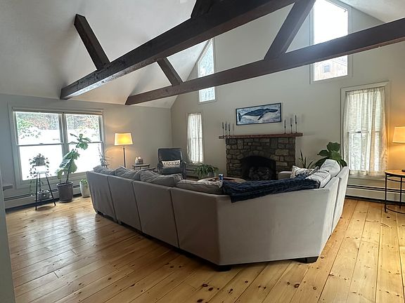 Living room with cathedral ceiling
