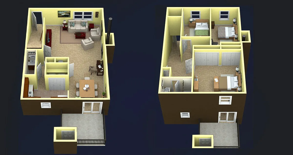 Floor plan 3 Bedroom Townhome Fireplace Upgrade