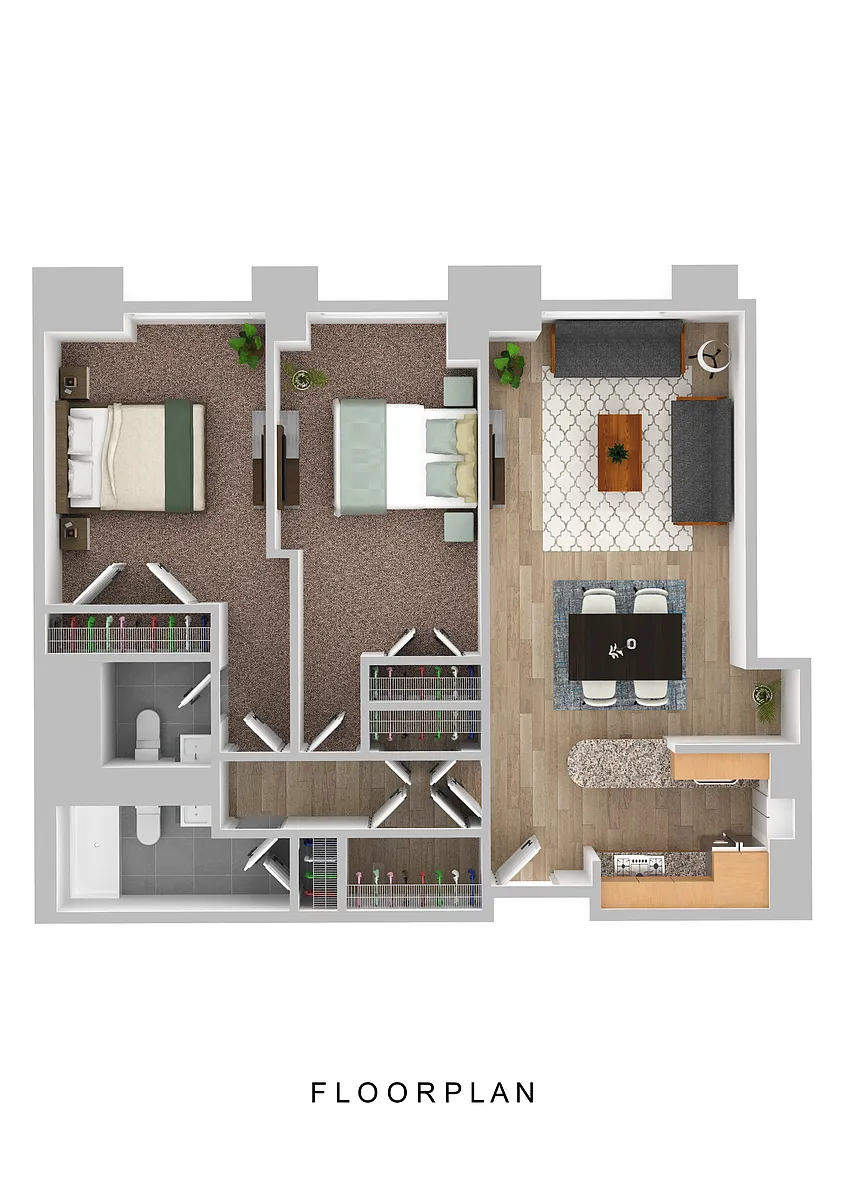 Floor plan 2 Bed 1.5 Bath