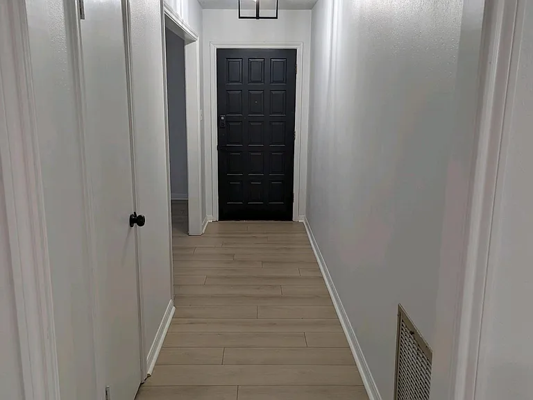 Front hallway looking at the front door