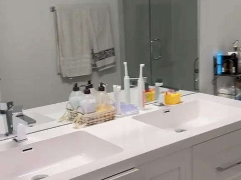 Master bathroom double sink