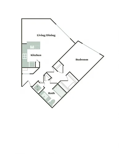 Floor plan 1 Bed/1 Bath E