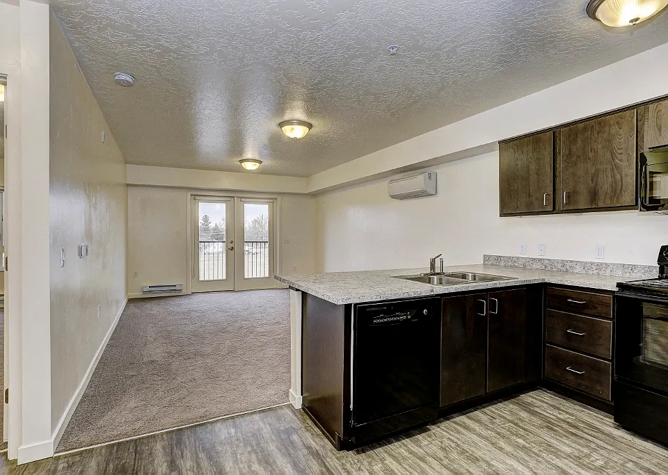Looking from the Kitchen to the living room