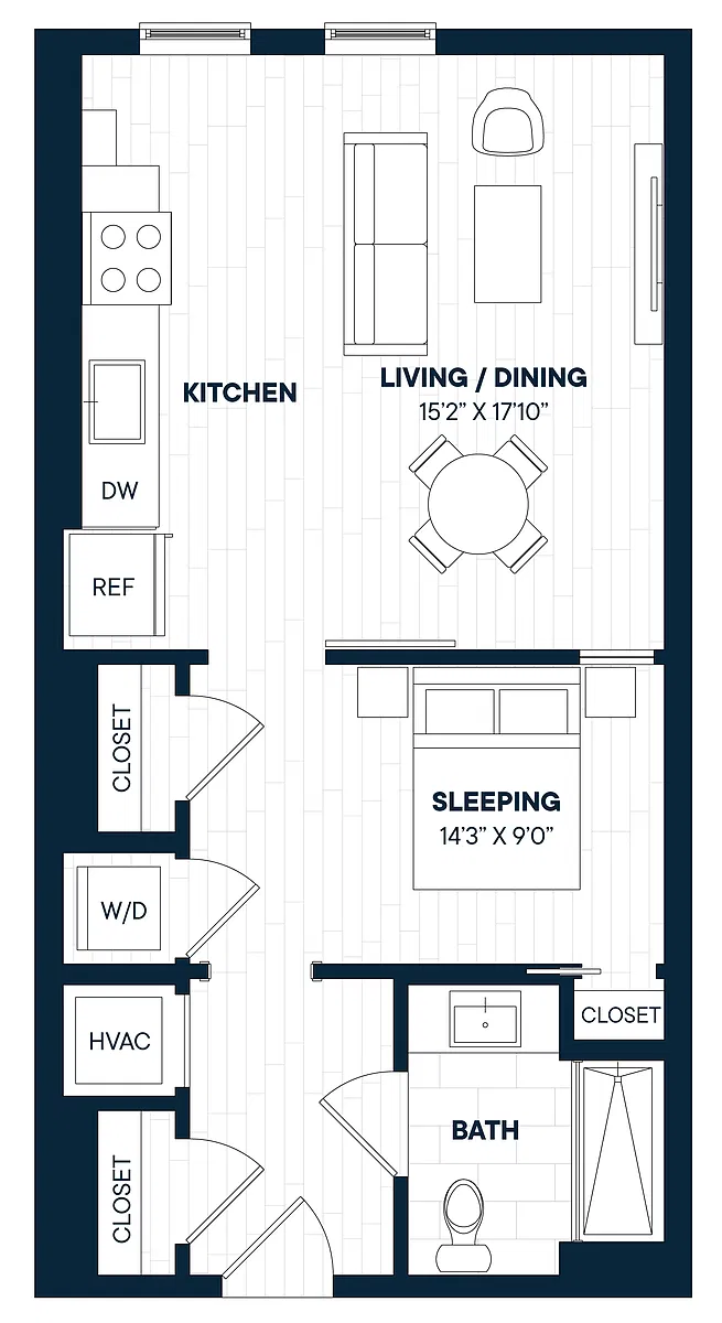 Floor plan Studio-S18b