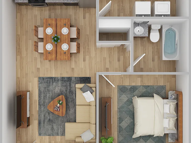 1 Bed 1 Bath Floorplan 1 Bed 1 Bath Floorplan