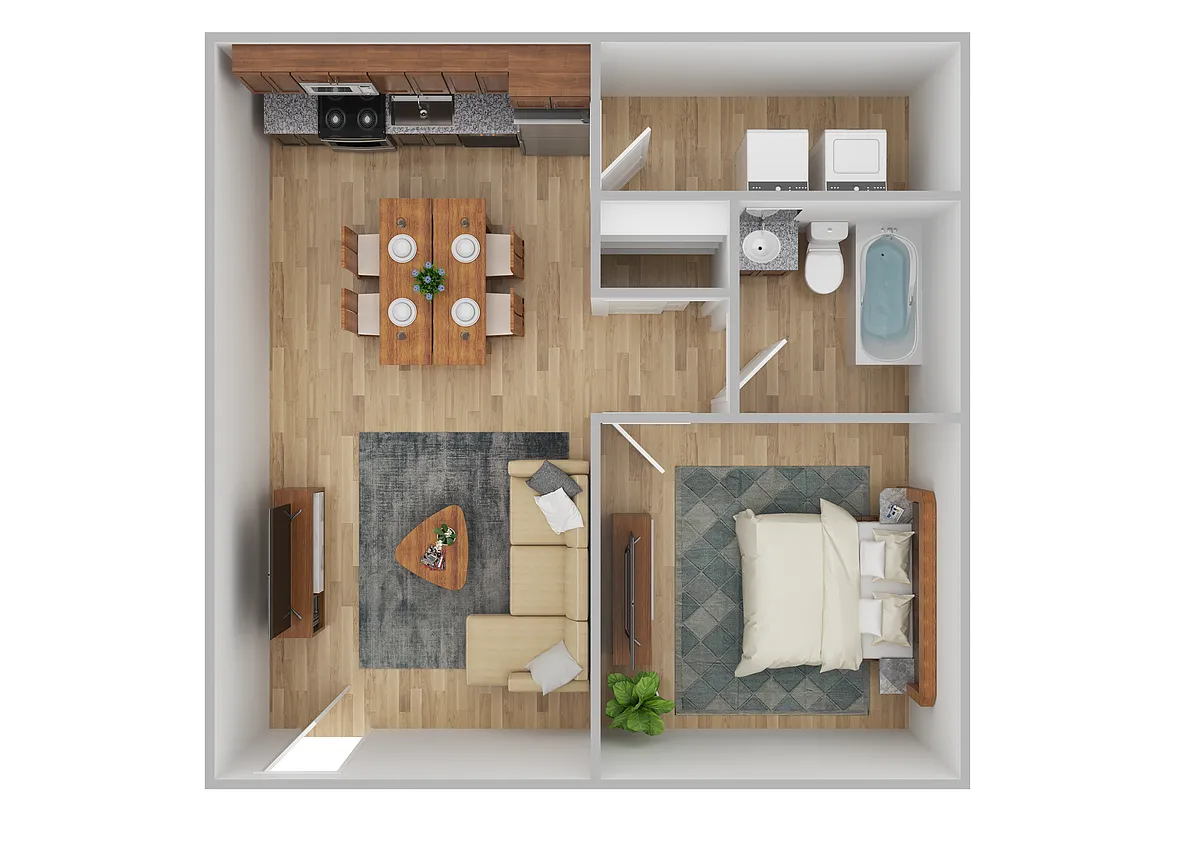 Floor plan 1 Bedroom/1 Bath