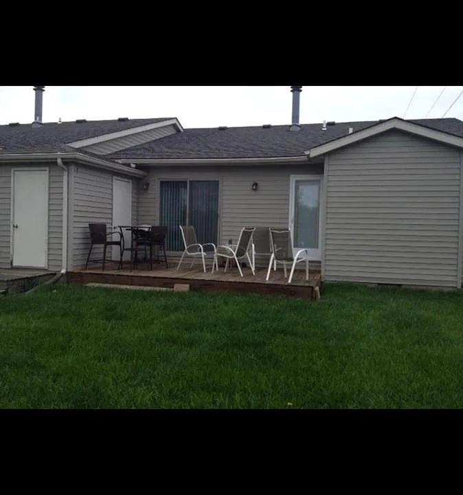 Private Patio with storage unit