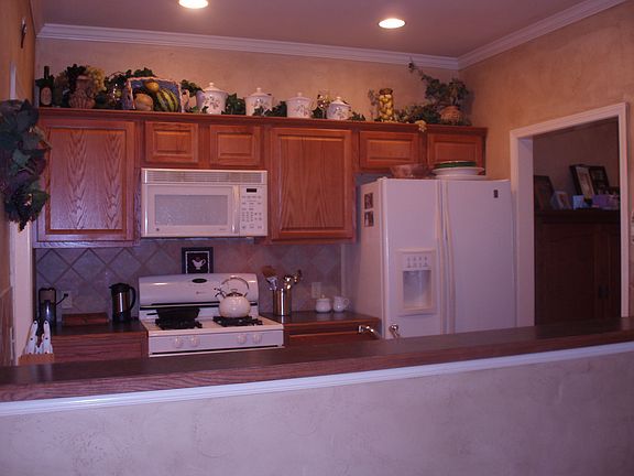 kitchen bar and door into living area