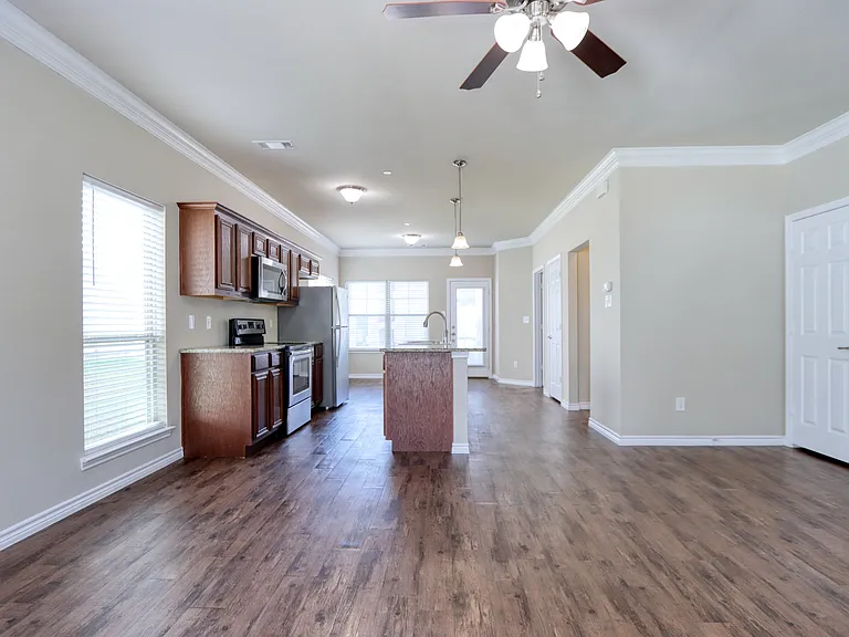 Living area view of kitchen