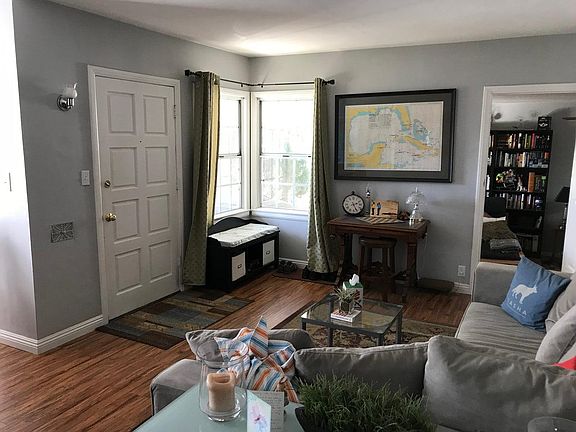 Front door and living room