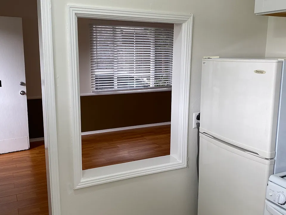 Kitchen, looking into main living area