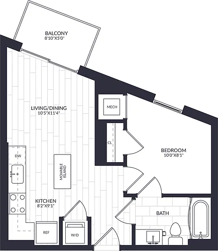 Floor plan 1 Bed/1 Bath-A1-22