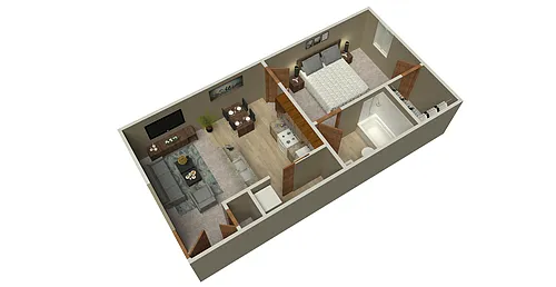 Floor plan 1 Bed 1 Bath A