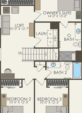 Second Floor 3 br 2.5 ba