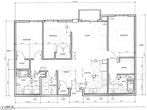 Floor plan 3B/2B