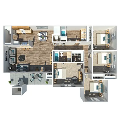 Floor plan 4 Bedroom 2 Bath