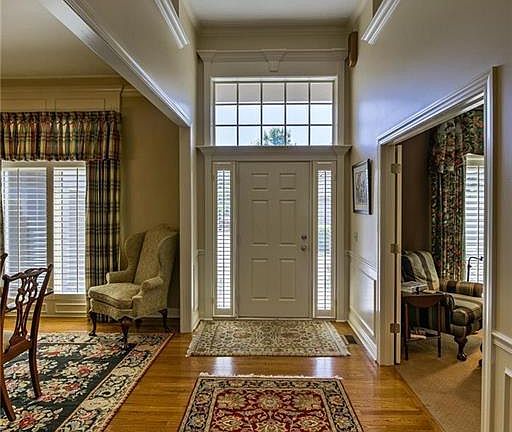 Hard wood floors on main level w/ wonderful crown molding and trim package!