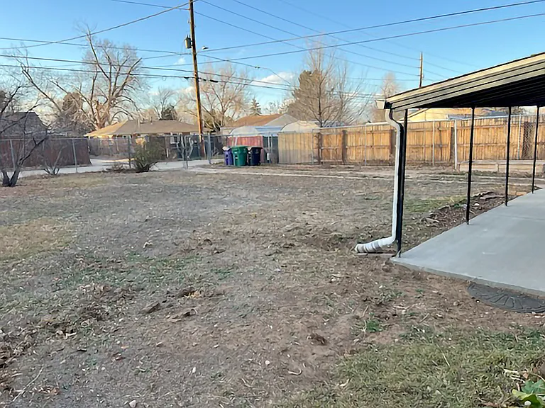 Backyard facing alley