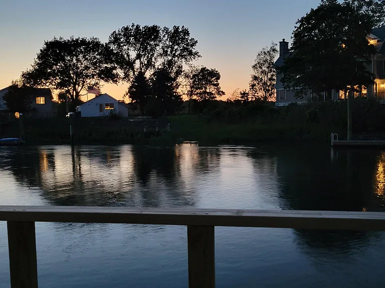 springtime sunset from deck