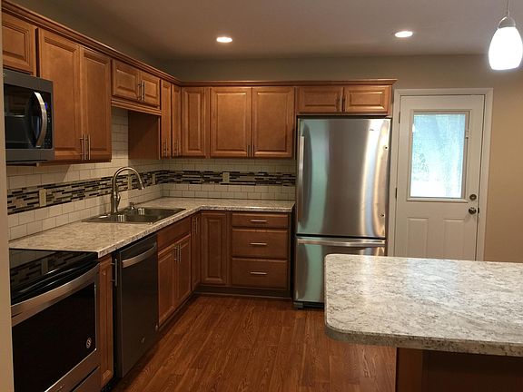 Closer view of kitchen from living room.