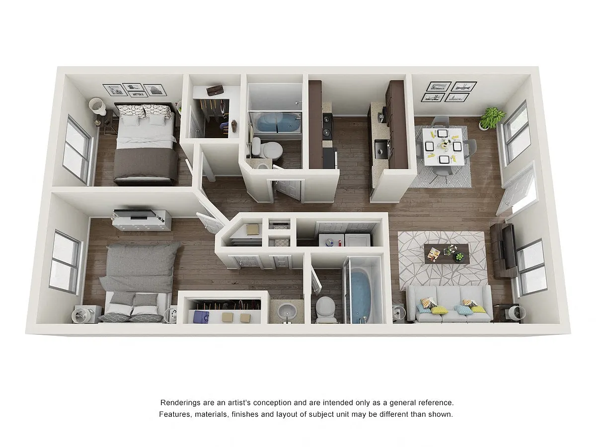 Floor plan 2 bed 2 bath