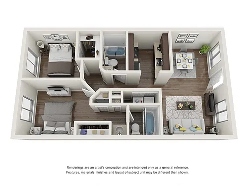 Floor plan 2 bed 2 bath
