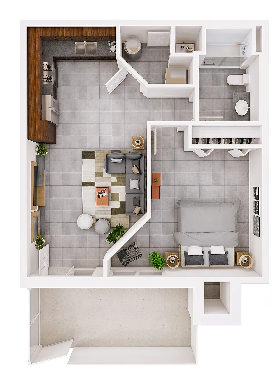 Floor plan 1 Bed 1 Bath