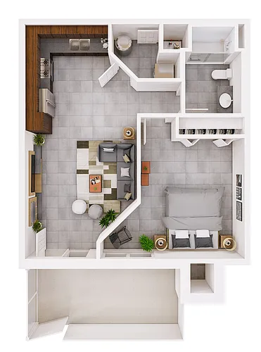 Floor plan 1 Bed 1 Bath