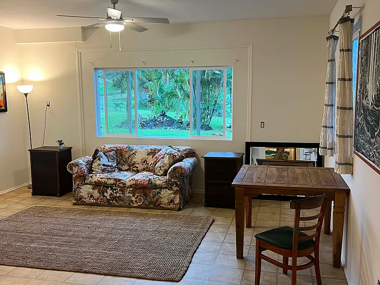 Downstairs open concept living area - Multipurpose office or bedroom