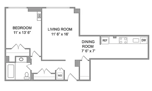 Floor plan 1x1 Modernized
