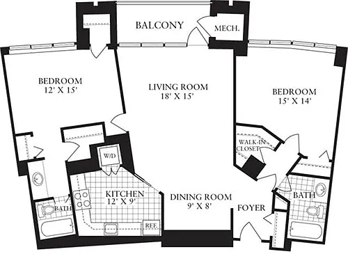 Floor plan 2 Bedrooms I