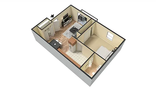 Floor plan 1 Bedroom A