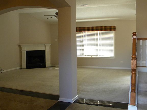 Gas logs in fireplace