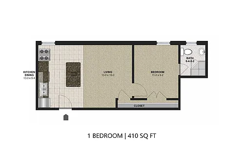 Floor plan Linden Hills 2716 - One Bedroom (A)