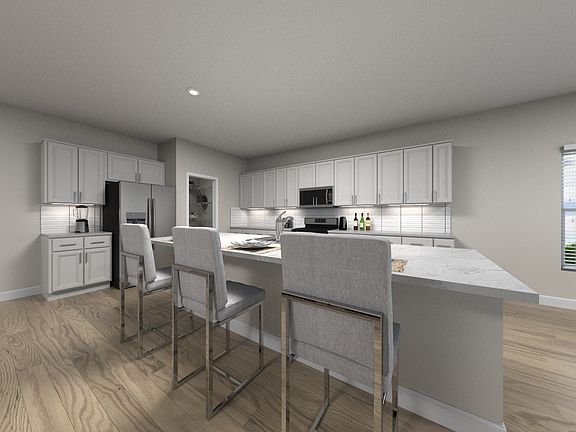 Virtual rendering of kitchen in the Acacia floorplan