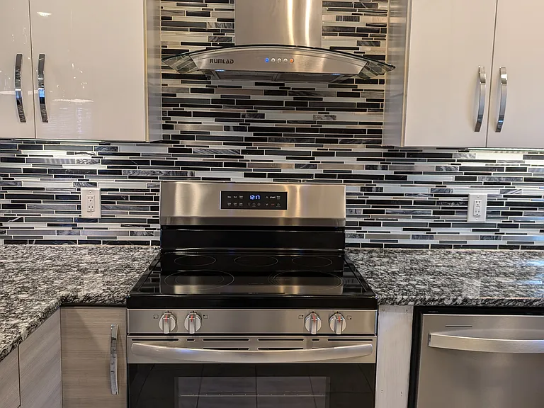 Electric Stainless Stove and exhaust vent