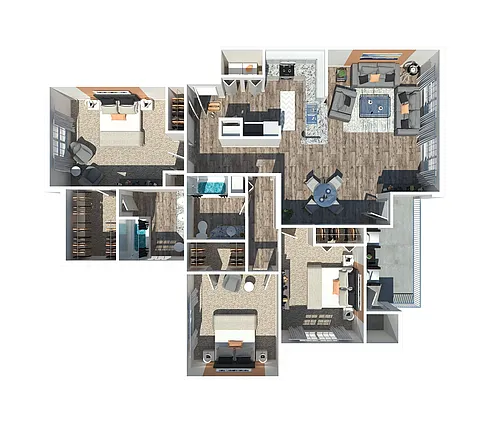 Floor plan 3 Bedroom 2 Bath