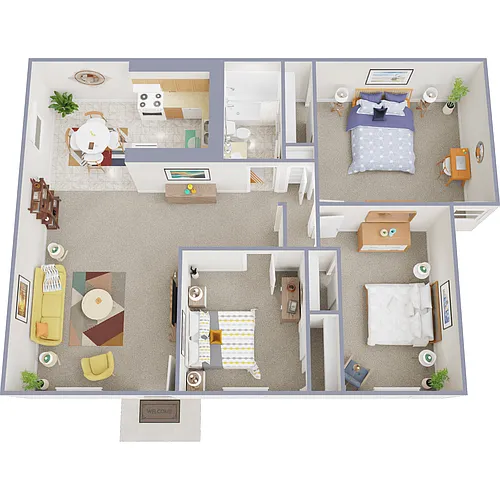 Floor plan 3 Bed 1 Bath