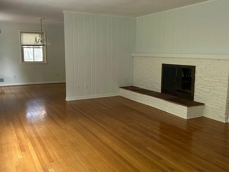 Living room with fireplace