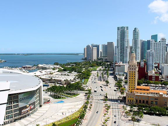 View from Unit of AA Arena, Downtown and the Bay