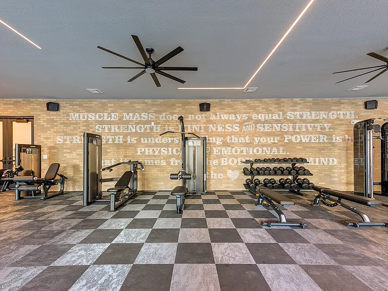 Expansive Fitness Center with Weights