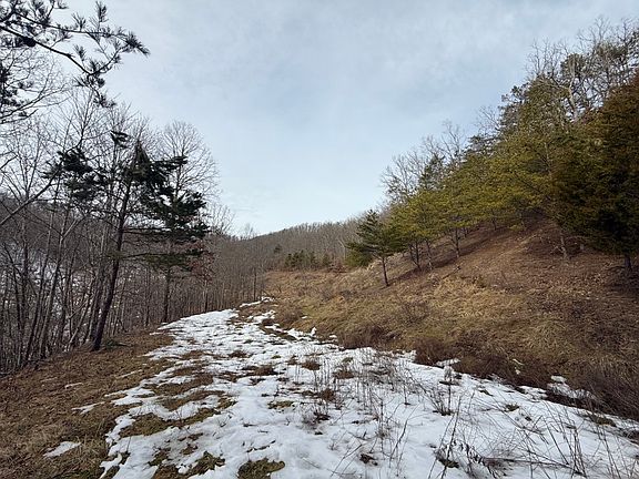 The old mine bench leading around the west part of the property