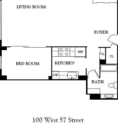 2nd image of 100 W 57th St APT 11K
