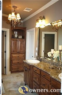 Built-ins with TV space in Master Bath
